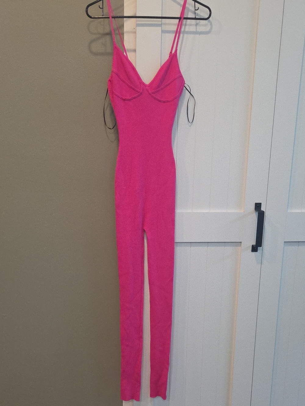 NWT Hot Pink Women's One-Piece Jumpsuit - Sleeveless Spaghetti Strap